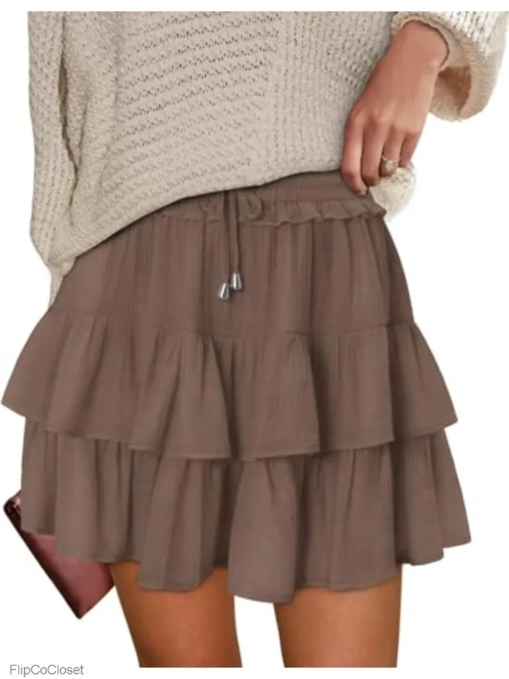Ruffle Tiered Skort Flowy Shorts for Women Golf Tennis Skirt